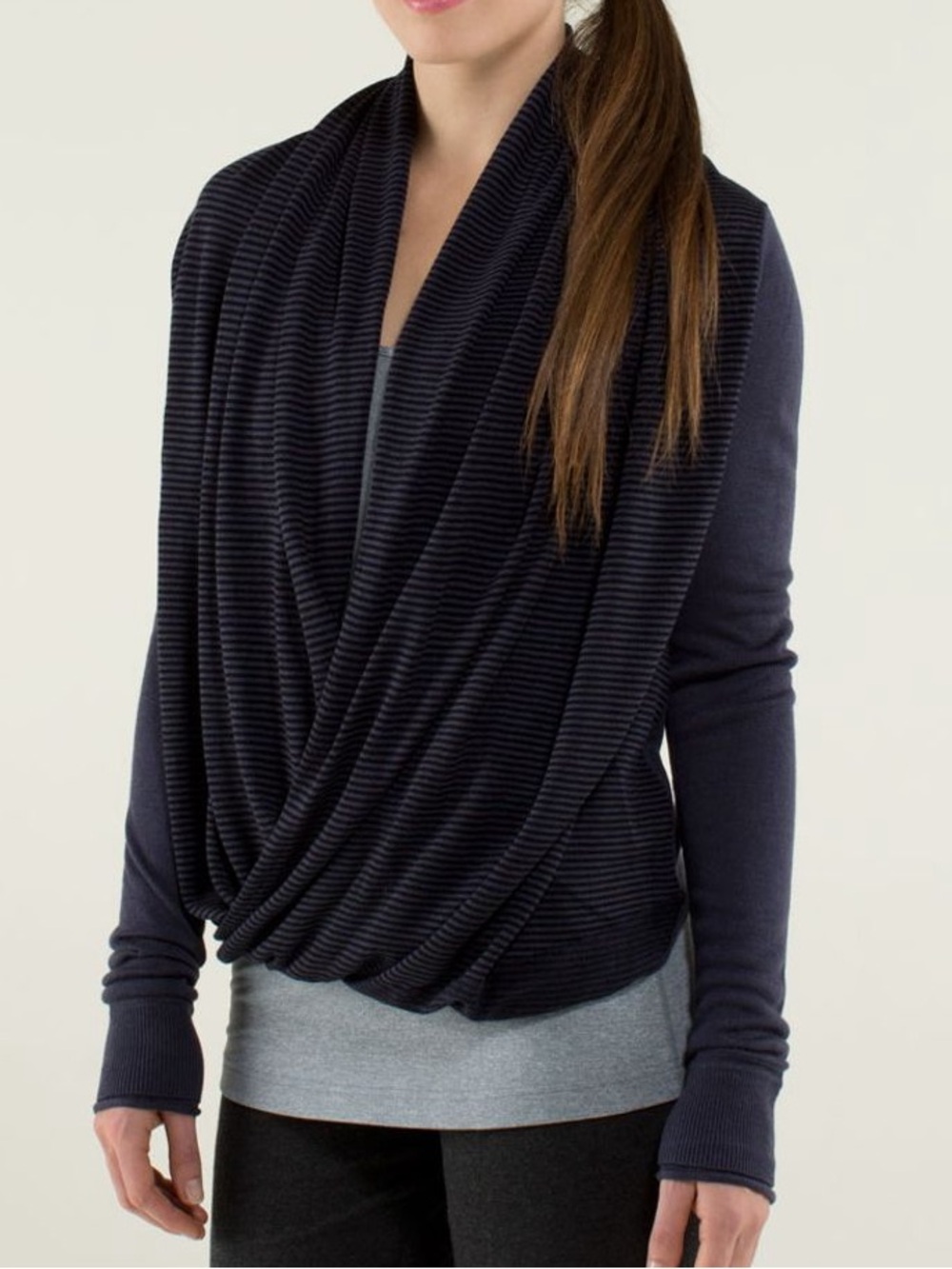Lululemon Iconic Cashmere Blend Sweater Wrap - Size 4- Navy/Black